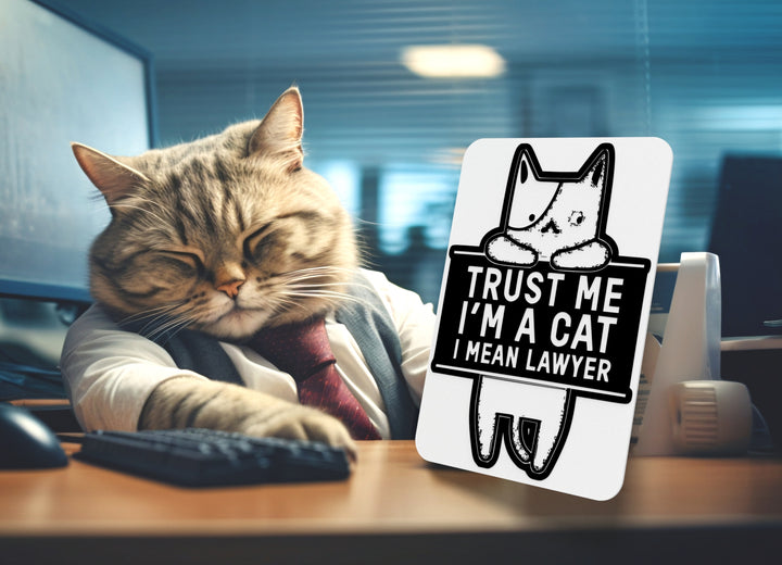 Trust Me I'm A Cat I Mean Lawyer | Funny sign For Home or Office