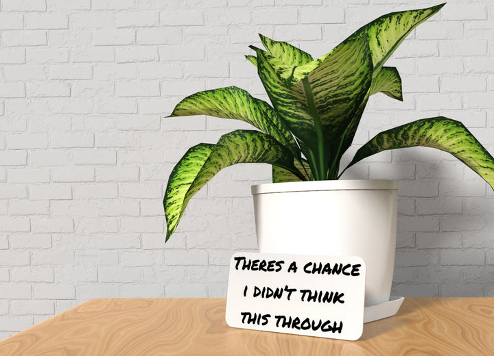 Theres A Chance I Didn't Think This Through | Funny Sign for Home or Office