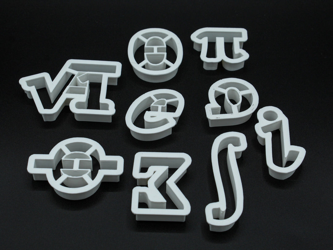 
  
  Set of 9 Math Greek Symbols Cookie Cutters
  
