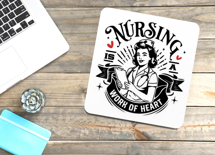 Nursing | Work of Heart | Funny Sign for Home or Office