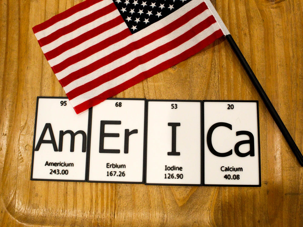 
  
  AmErIcaN | Periodic Table of Elements Wall, Desk or Shelf Sign
  
