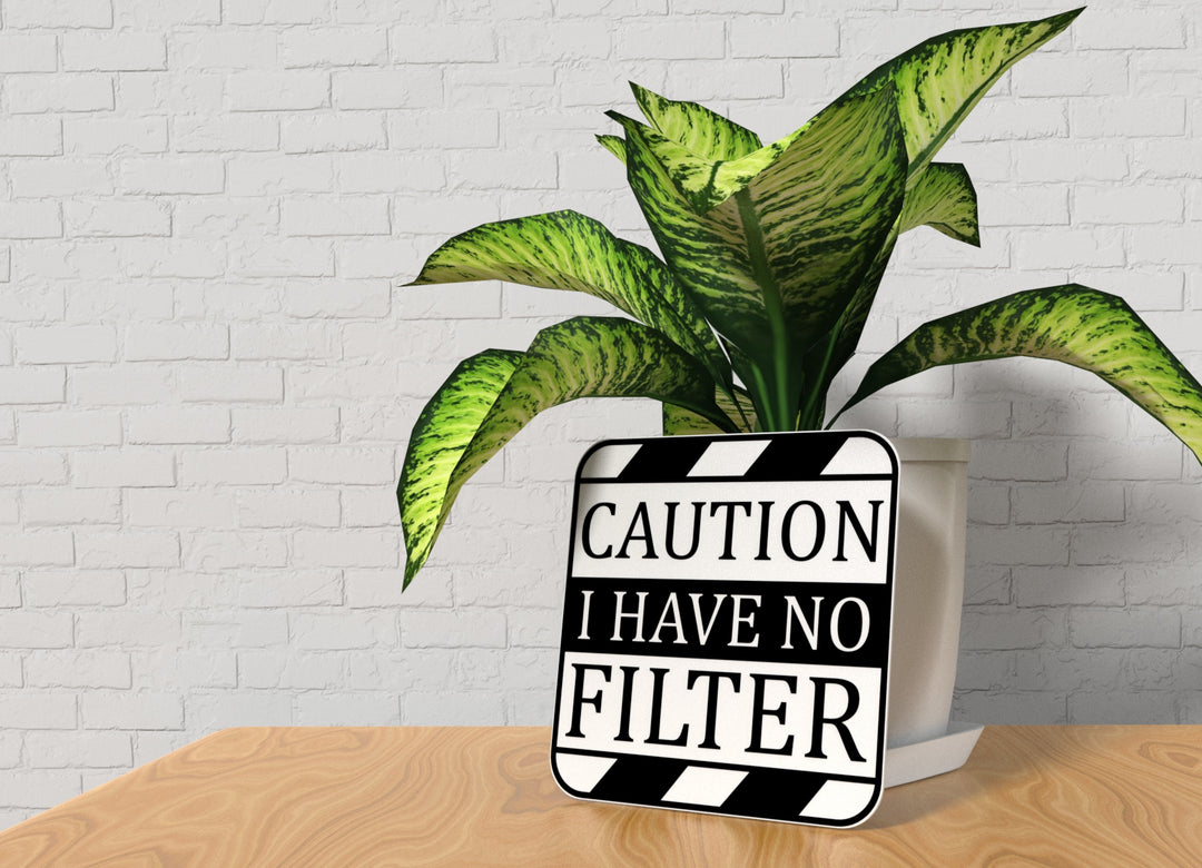 Caution I Have No Filter | Funny sign For Home or Office