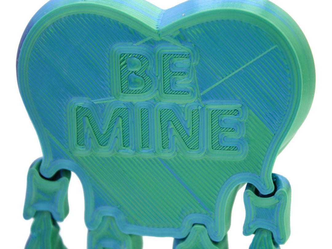 Valentine Heart Fidget Jumbo Be Mine Figurine | Flexible Articulating Companion