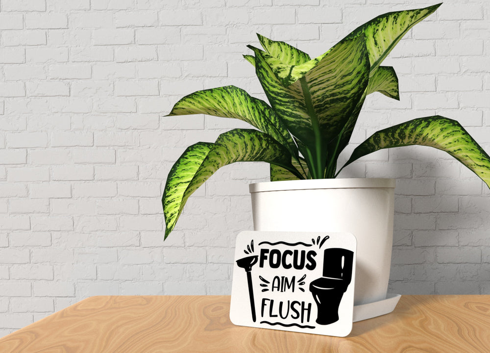
  
  Focus and Flush Bathroom Sign – Funny Humor Wall Decor for Home and Office
  
