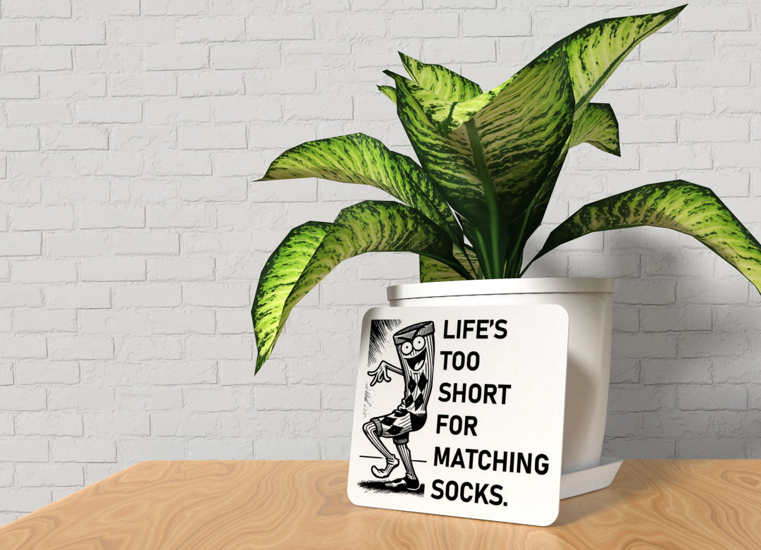 Life's Too Short For Matching Socks | Funny Sign for Home or Office