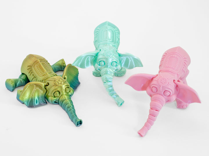 Jumbo Friendly Fidget Elephant | Flexible Articulating 3d Printed Companion