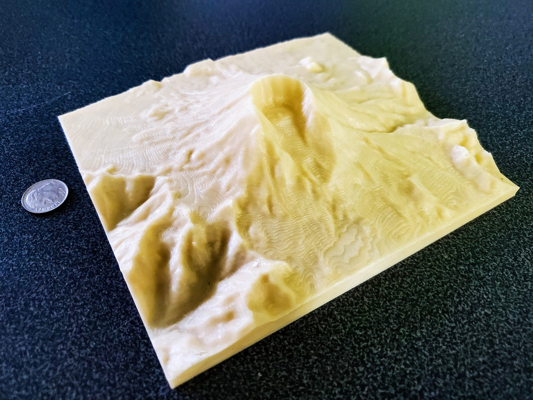 Mount Saint Helens Topography map/model in Washington State, volcano