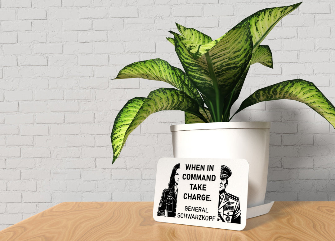 When In Command Take Charge General Schwarzkopf | Funny Sign for Home or Office