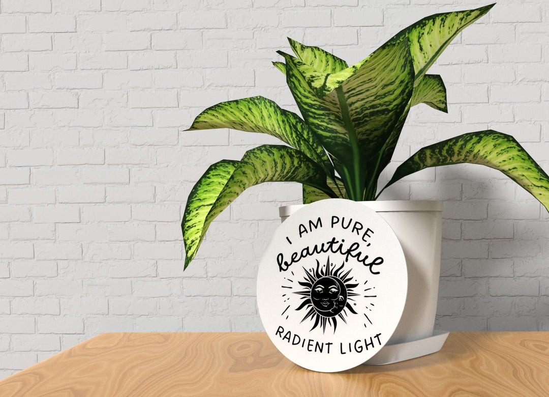 I Am Pure Beautiful Radiant Light| Funny Sign for Home or Office