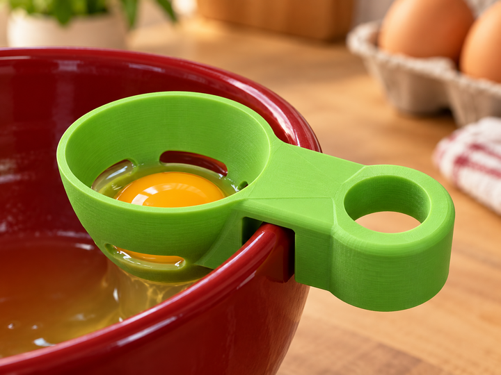 Clip-On Egg Separator for Mixing Bowls