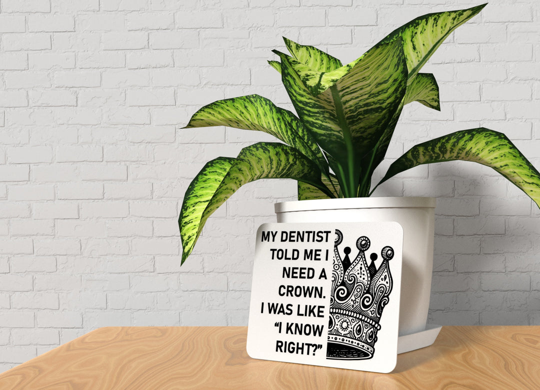 My Dentist Told Me I Need A Crown I Was Like I Know Right | Funny Sign for Home or Office