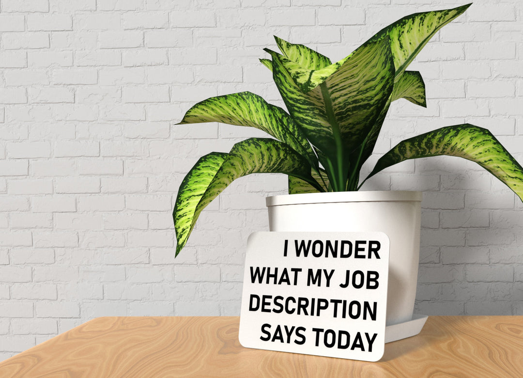 I Wonder What My Job Description Says Today | Funny Sign for Home or Office