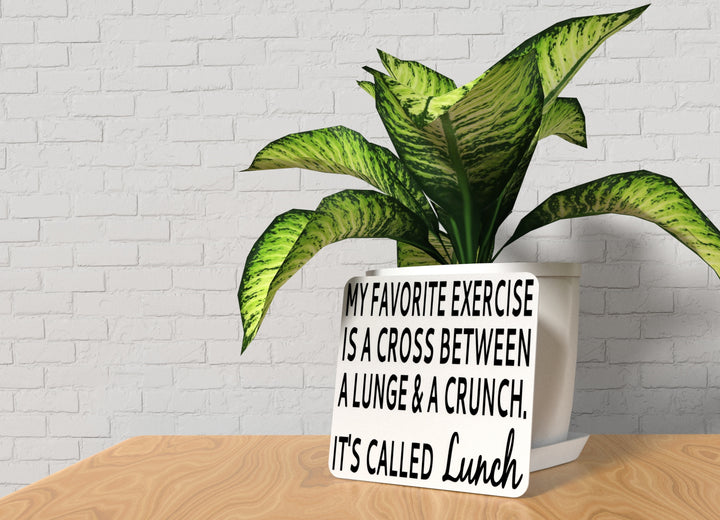 My Favorite Exercise Is A Cross Between A Lunge & A Crunch | Funny sign For Home