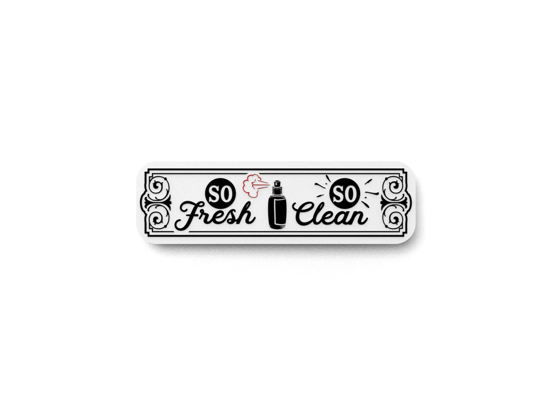 Fresh and Clean Bathroom Sign – Funny Humor Wall Decor for Home and Office