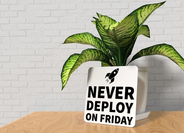 Never Deploy On Friday | Funny sign For Home or Office