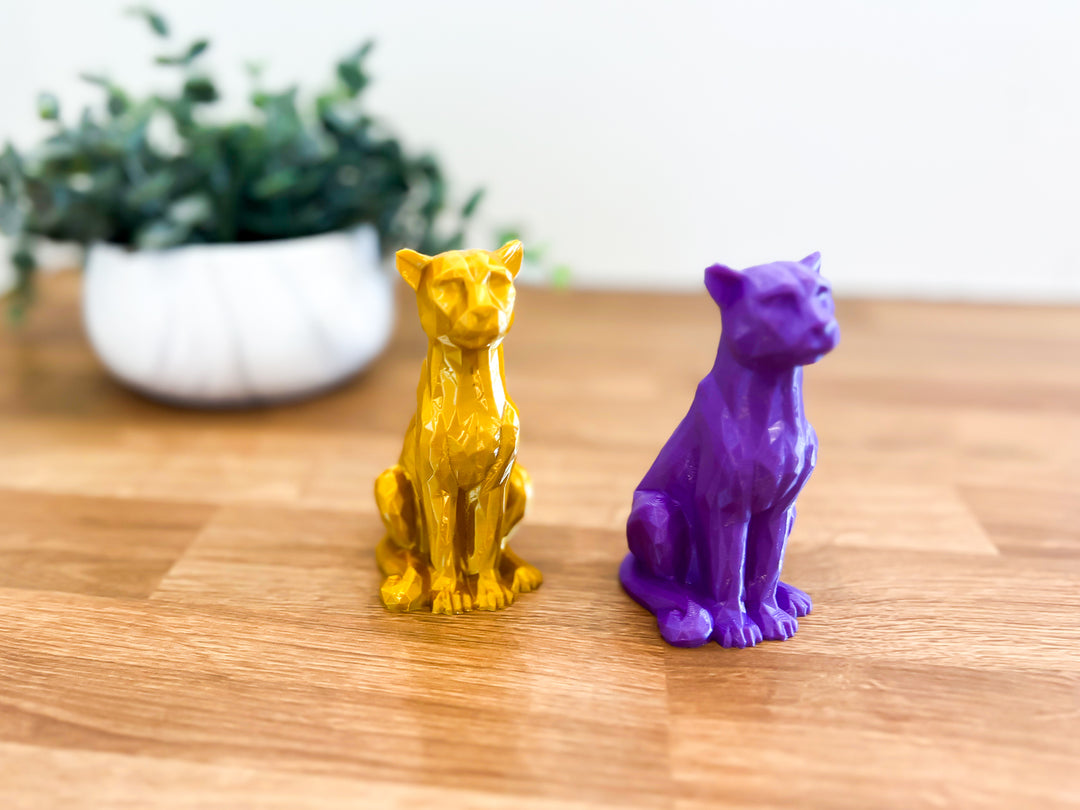 Panther Poly Figurine – Geometric Animal Decor