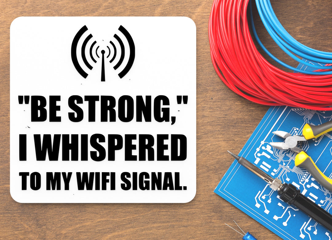 Be Strong I Whispered To My WIFI Signal | Funny Sign for Home or Office