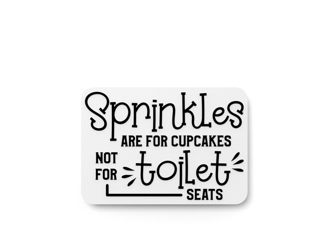 SprinklesSupcakes 3D Raised Wall Artwork - Durable, Lightweight Décor with Black Embossed Lettering on White PLA Background - Easy to Mount, Fade-Resistant Design