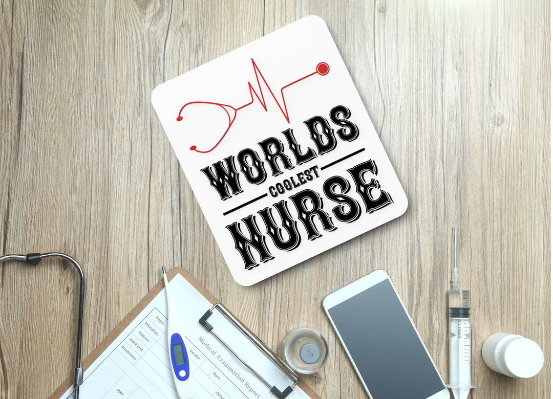 Worlds Coolest Nurse Heartbeat | Funny Sign for Home or Office