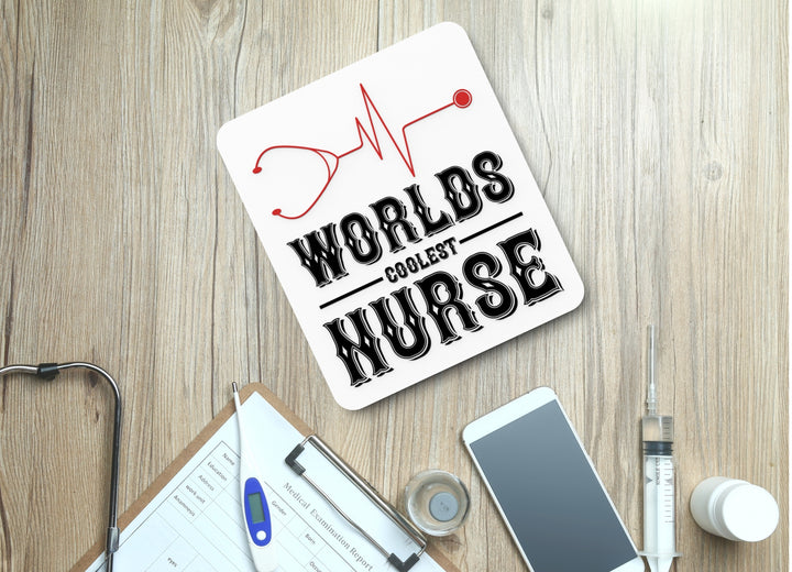 Worlds Coolest Nurse Heartbeat | Funny Sign for Home or Office