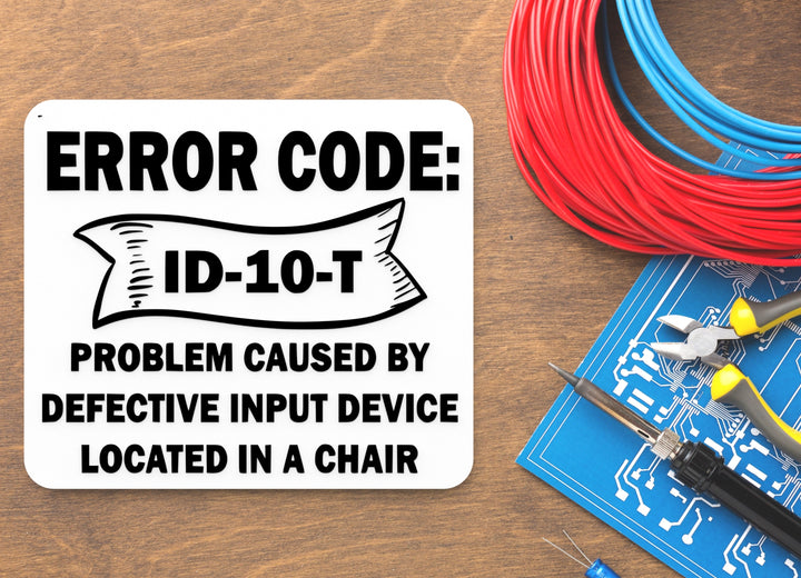 Error Code ID-10-T | Funny sign For Home or Office