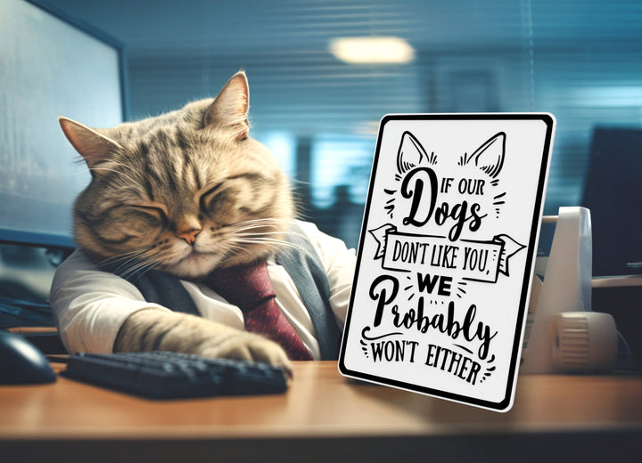 If Our Dogs Don't Like You We Probably Won't Either Funny sign For Home & Office