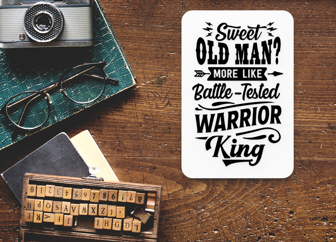 Bold 3D Printed Sweet Old Man People Wall Art – Durable PLA Sign For Gym, Office