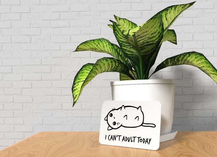 Battery Low – No Adulting | Funny Sign for Work or Chill Spaces