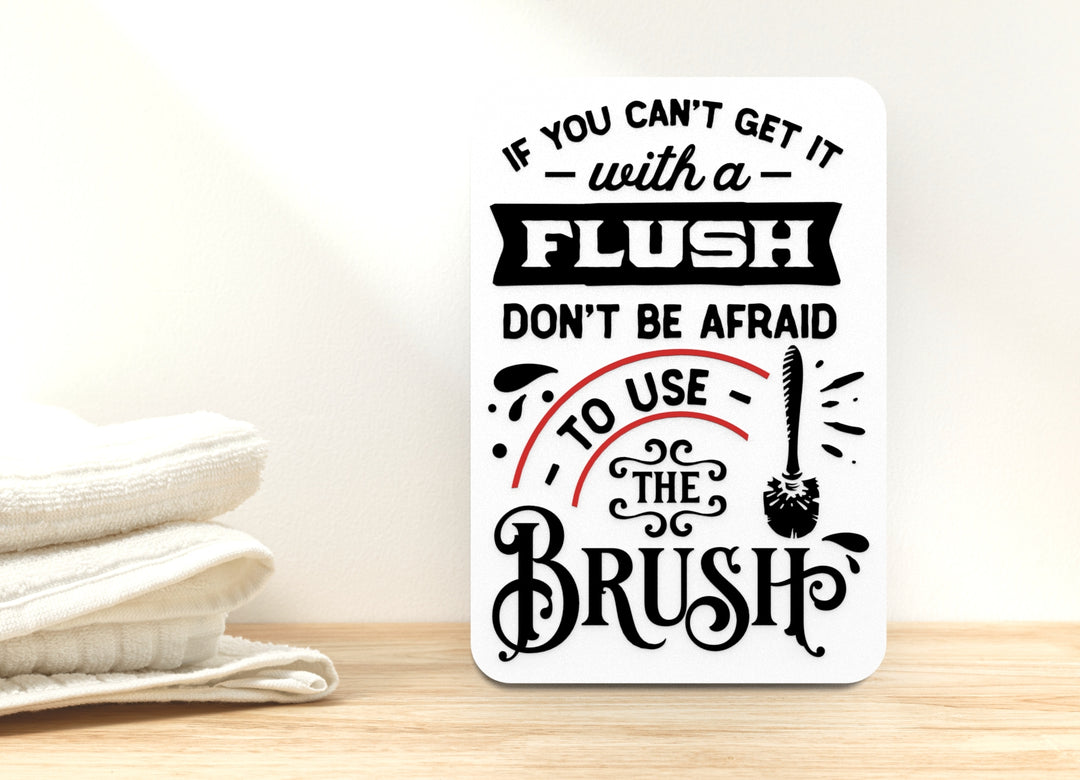 Get Ready to Flush Bathroom Sign – Funny Humor Wall Decor for Home and Office