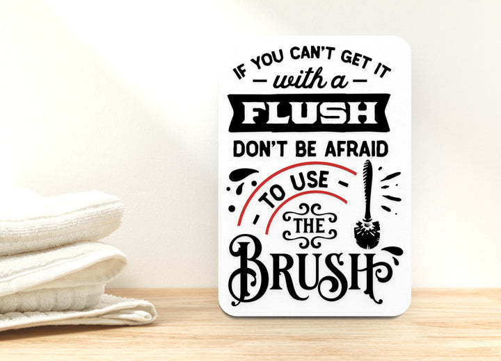 Get Ready to Flush Bathroom Sign – Funny Humor Wall Decor for Home and Office