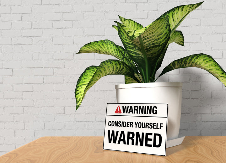 Warning Consider Yourself Warned | Funny Sign for Home or Office