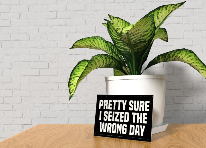 I Seized the Wrong Day | Funny Sign for Home, Office, or Classroom Decor