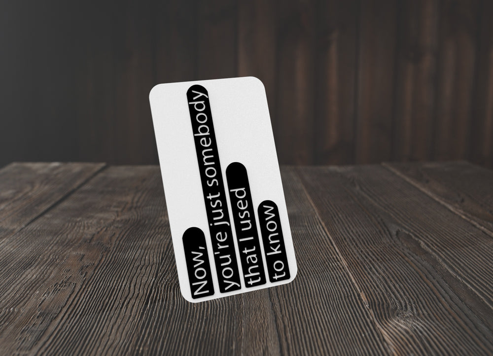 
  
  Now You're Just Somebody That I Used To Know | Funny sign For Home or Office
  
