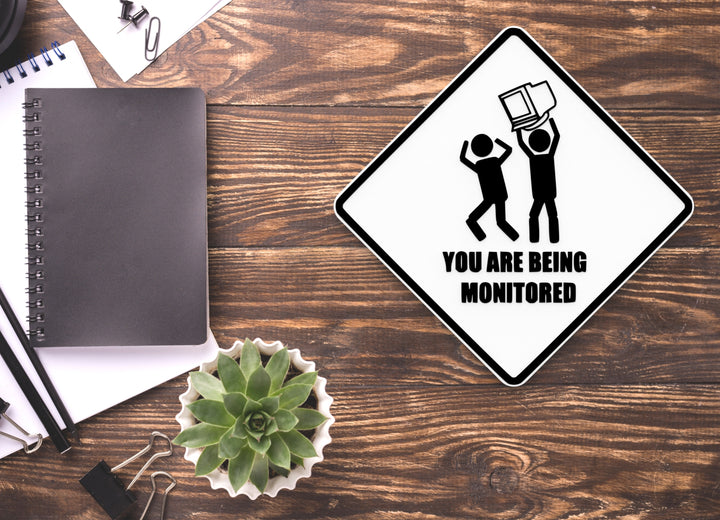 You Are Being Monitored | Funny Sign for Home or Office