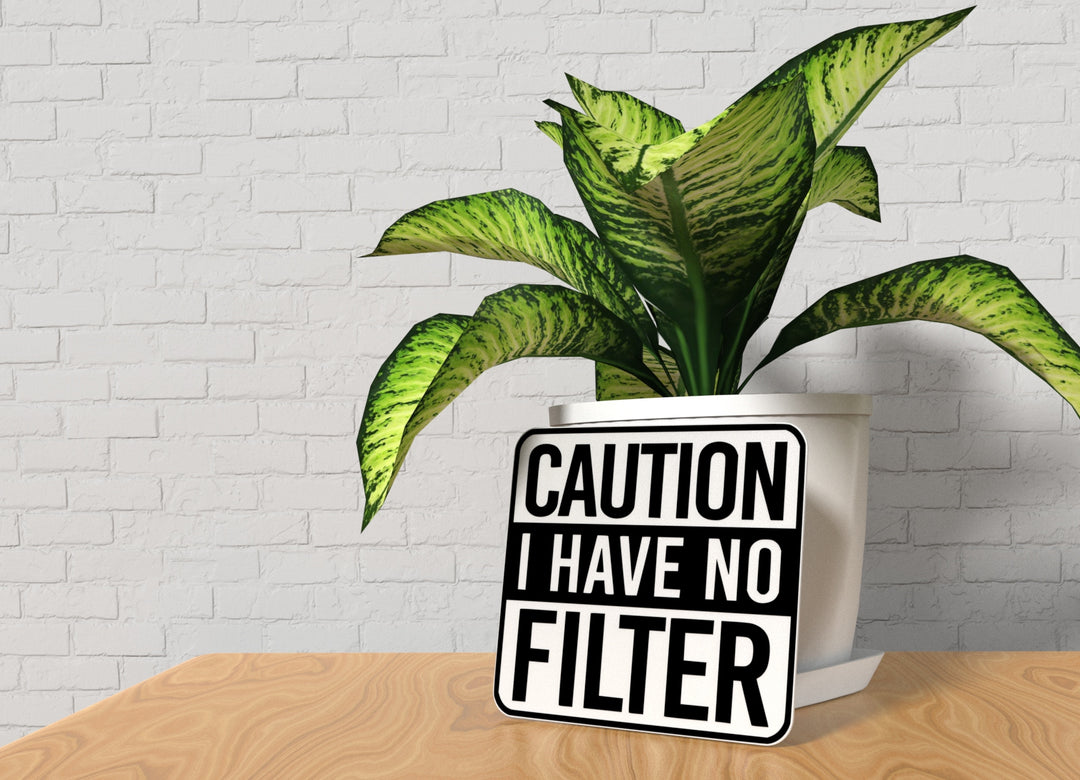 I Have No Filter Caution | Funny sign For Home or Office