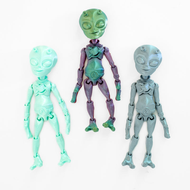 Friendly Fidget Alien | Flexible Articulating 3d Printed Companion