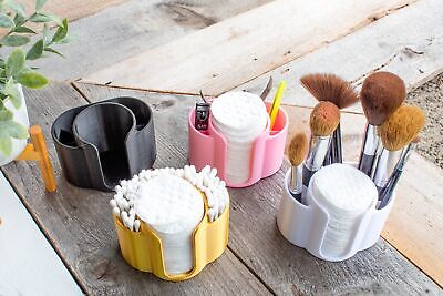 Bathroom Organization - Cute Holder for Cotton Rounds, Swabs, Q-tips, Makeup