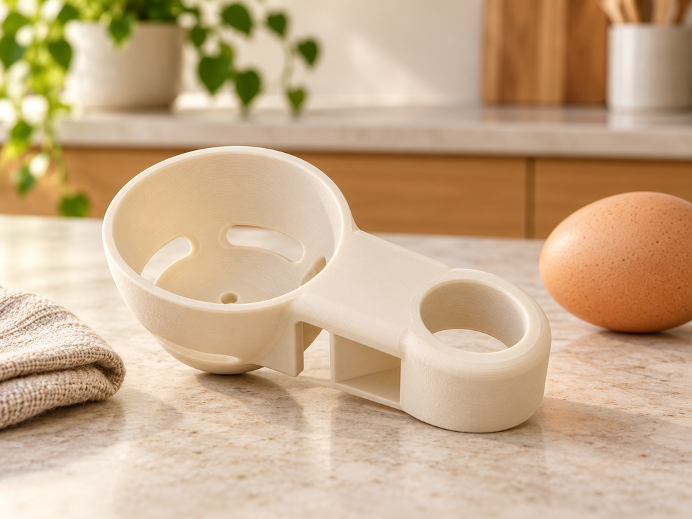 
  
  Clip-On Egg Separator for Mixing Bowls
  
