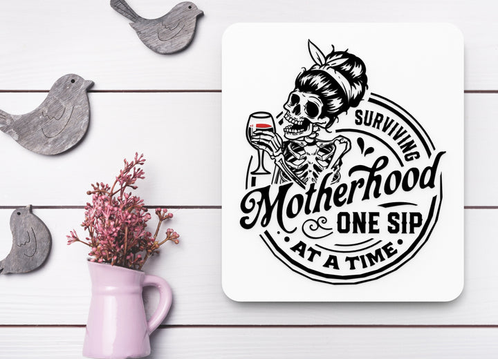 Bold 3D Printed Motherhood One Sip Sign Wall Art Durable PLA Sign for Gym Office