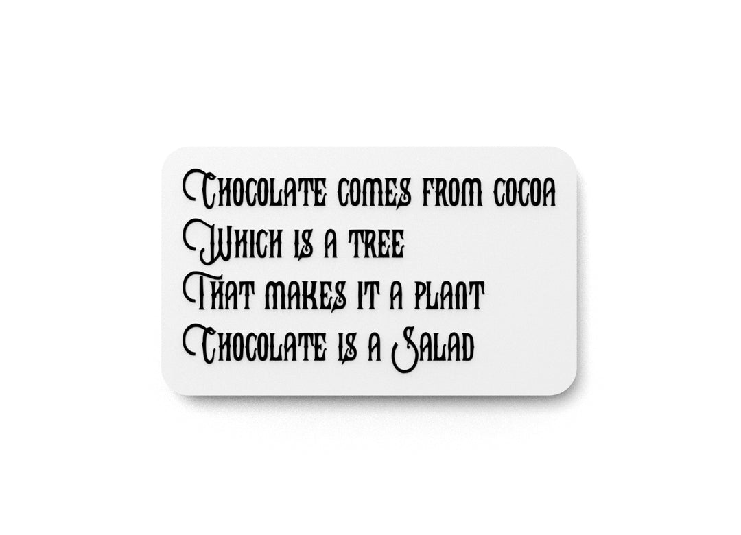 
  
  Chocolate Comes From Cocoa Which Is A Tree | Funny sign For Home or Office
  
