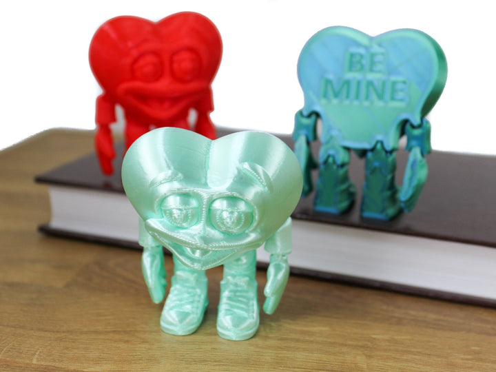 Valentine Heart Fidget Jumbo Be Mine Figurine | Flexible Articulating Companion