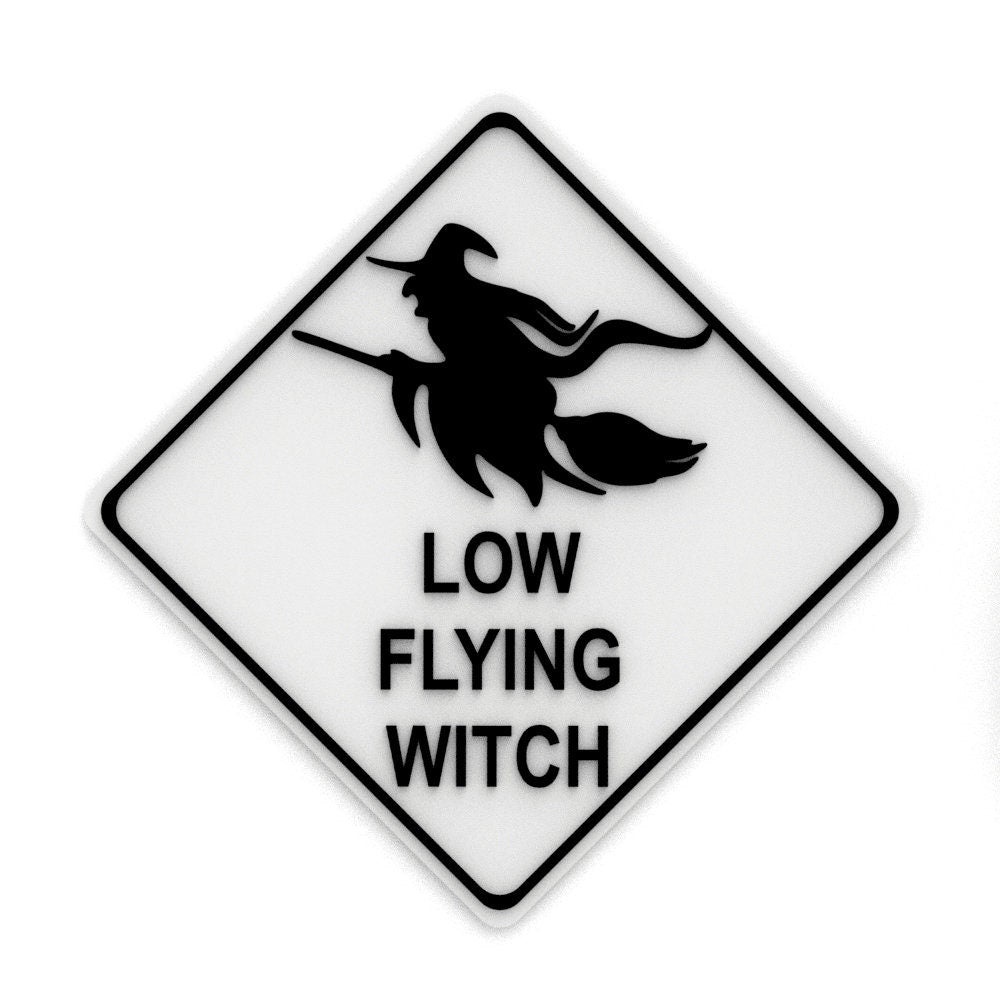 Funny Sign | Low Flying Witch