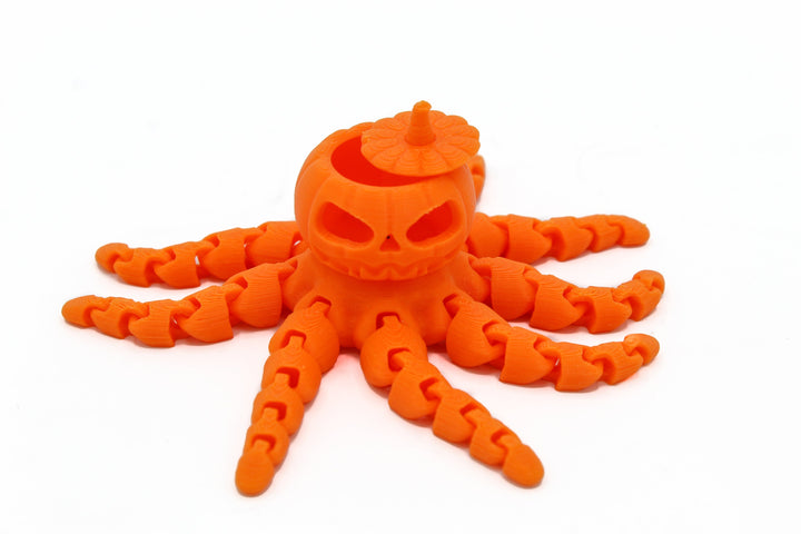 Fidget Toy Jack-O-Lantern Octopus | Removable top!