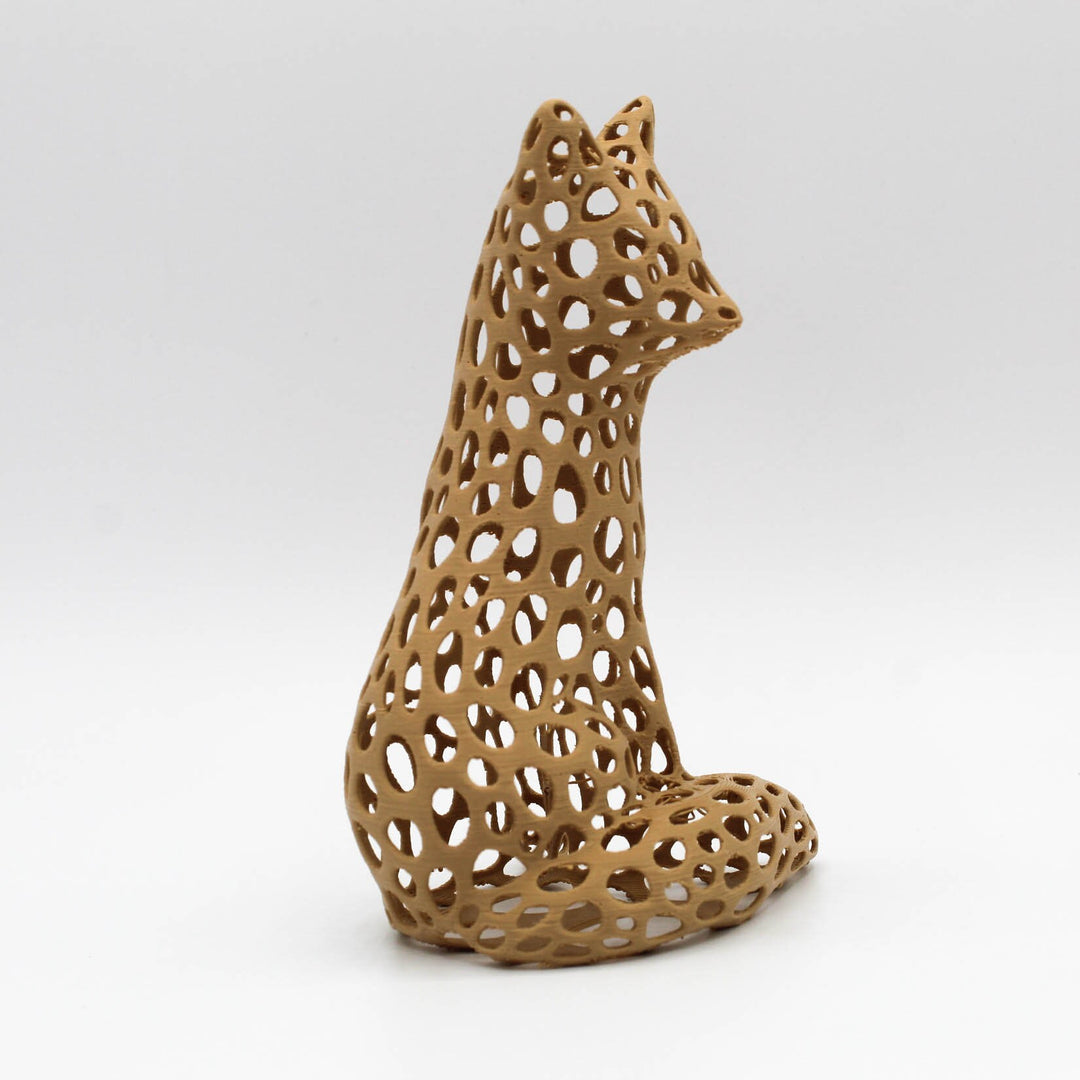 Voronoi Fox Figurine | Elegant Geometric Mathmagical Statue