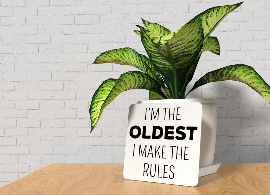 I'm The Oldest I Make The Rules | Funny sign For Home or Office