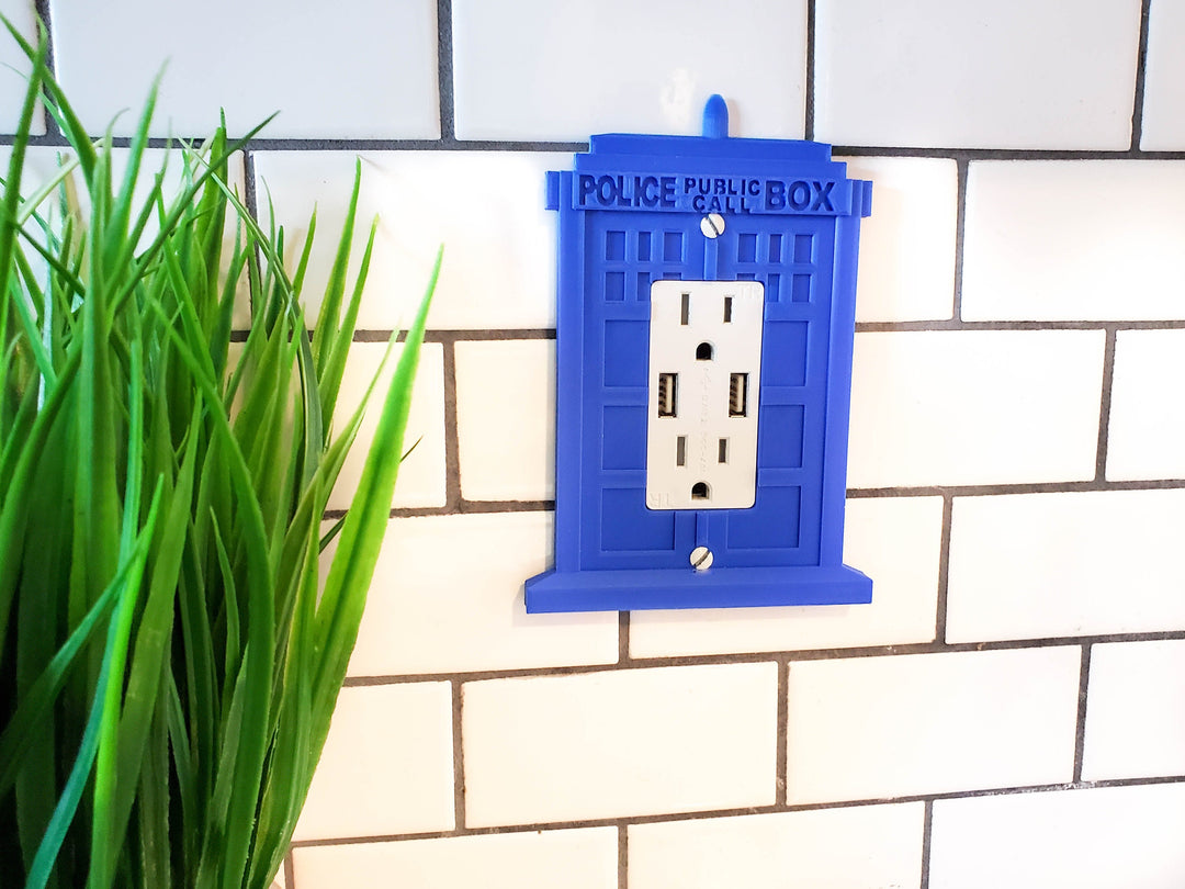 Light Switch / Electrical Outlet Cover | Tardis Police Box Telephone Booth