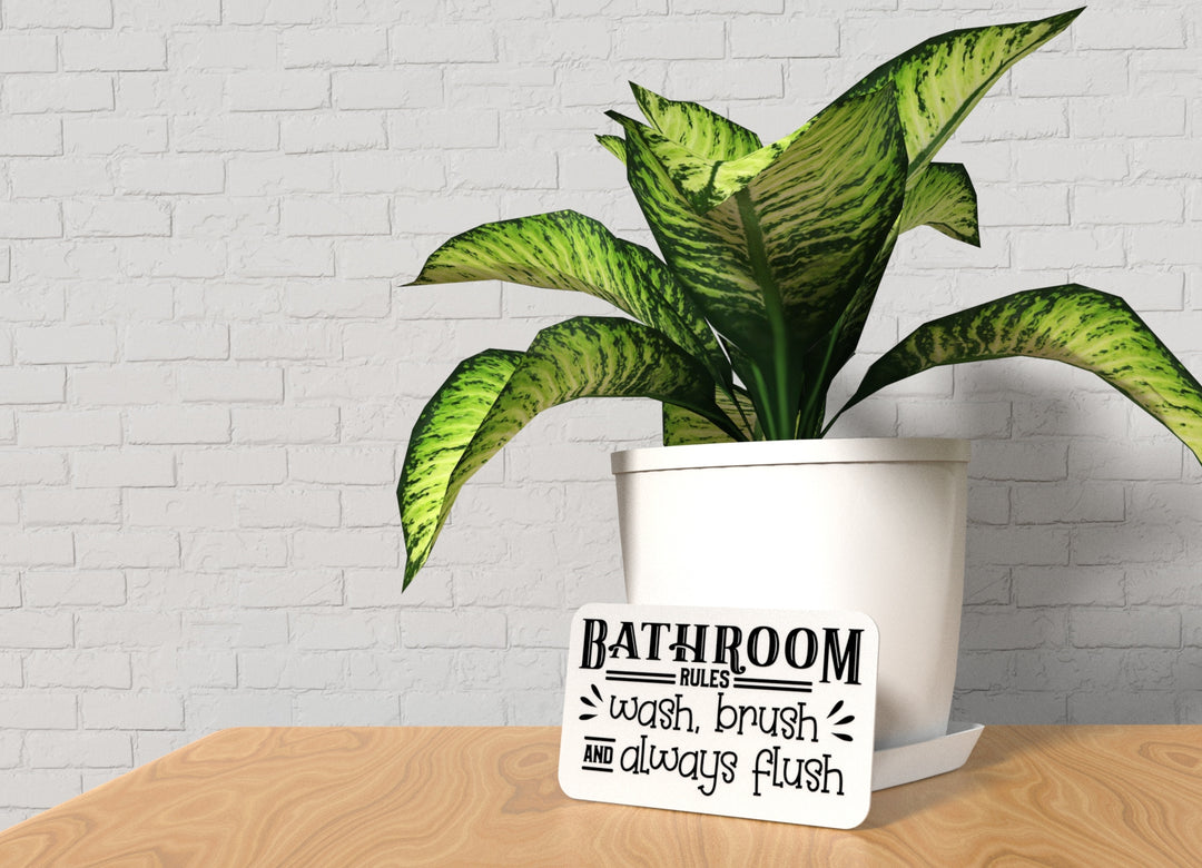Bathroom Rules Sign – Funny Humor Wall Decor for Home and Office