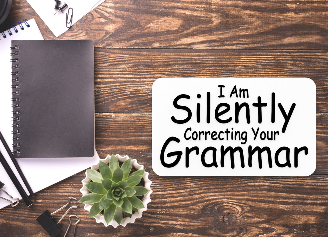 I Am Silently Correcting Your Grammar | Funny sign For Home or Office
