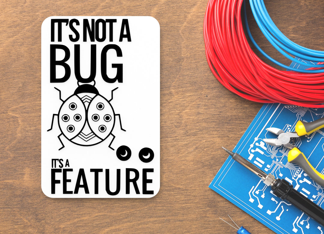 It's Not A Bug It's A Feature | Funny sign For Home or Office