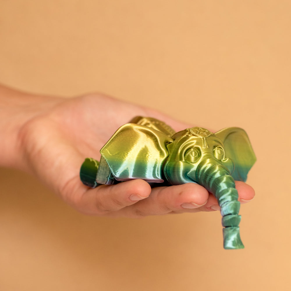 
  
  Jumbo Friendly Fidget Elephant | Flexible Articulating 3d Printed Companion
  
